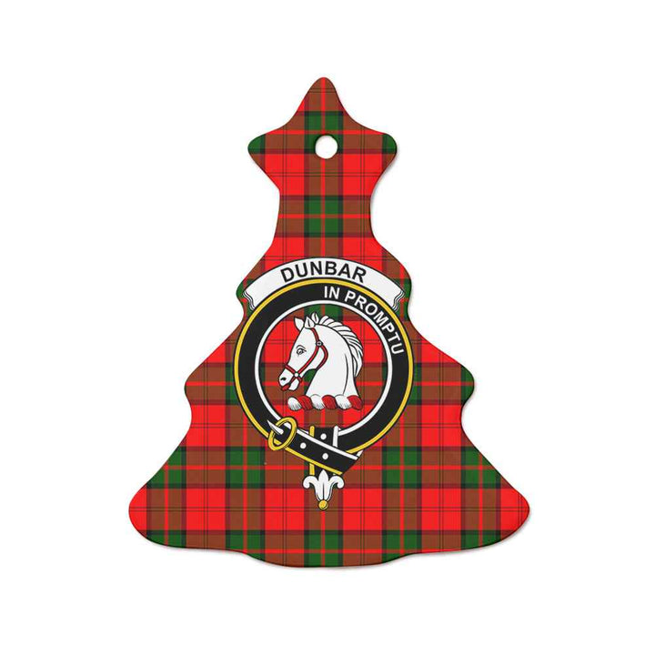 Scottish Dunbar Clan Crest Tartan Ceramic Ornament Tree Shape Tartan Plaid