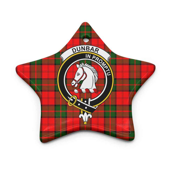 Scottish Dunbar Clan Crest Tartan Ceramic Ornament Star Shape Tartan Plaid