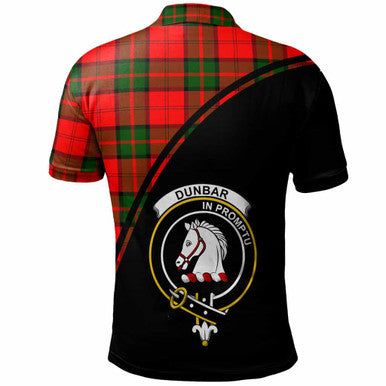 Scottish Dunbar Clan Crest Tartan Curve Polo Shirt Back Side Tartan Plaid