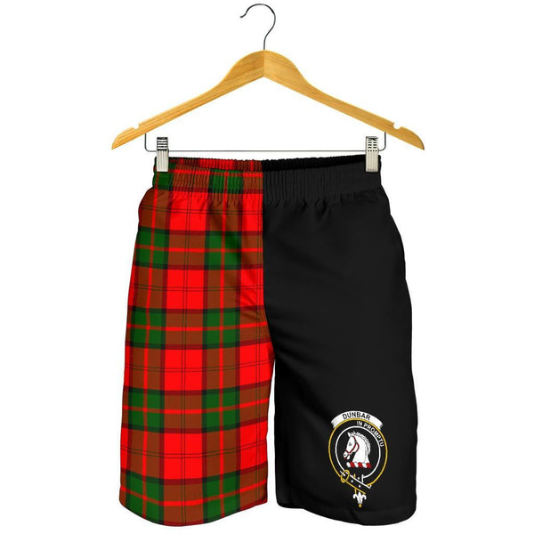 Scottish Dunbar Clan Crest Tartan Half of Me Men's Shorts