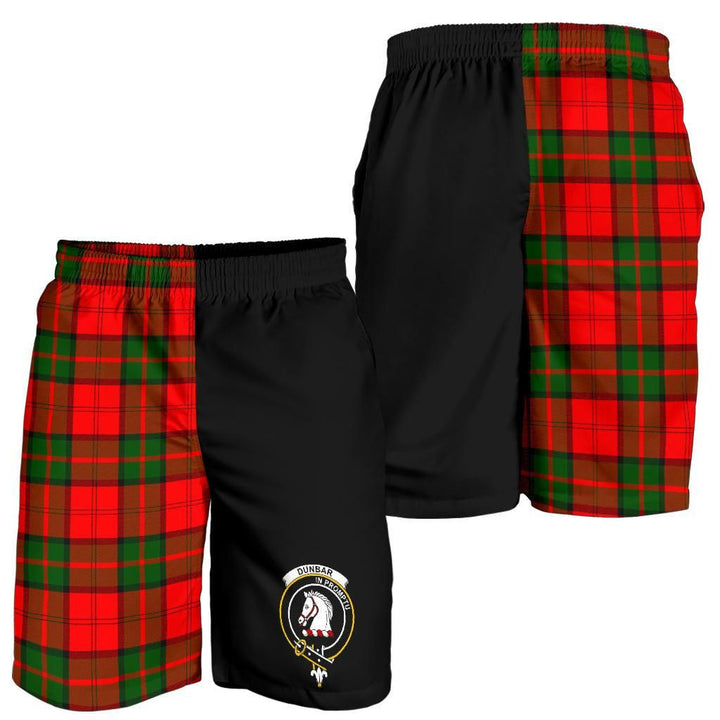 Scottish Dunbar Clan Crest Tartan Half of Me Men's Shorts