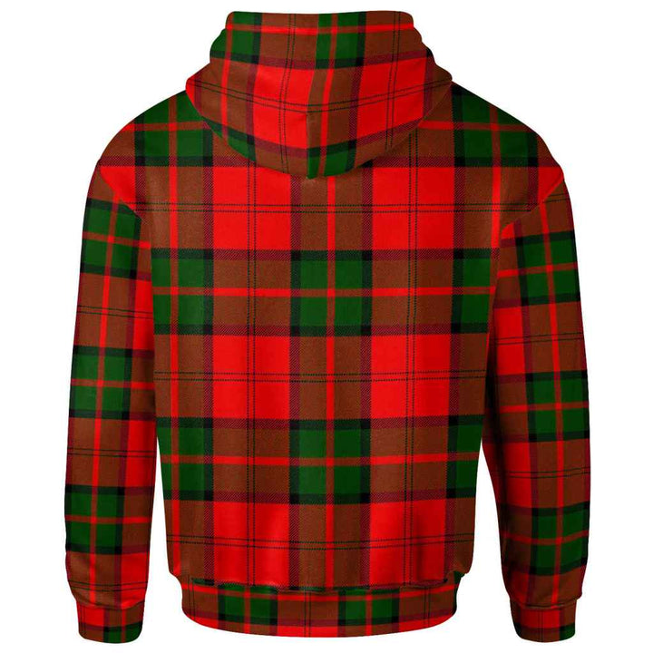 Scottish Dunbar Clan Crest Tartan Hoodie Back Side Tartan Plaid