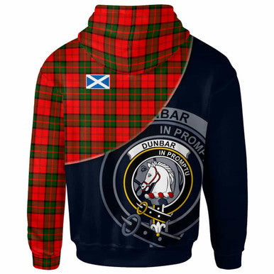Scottish Dunbar Clan Crest Tartan Hoodie - Bend Style Back Side Tartan Plaid