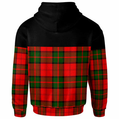 Scottish Dunbar Clan Crest Tartan Hoodie - Horizontal Style Back Side Tartan Plaid