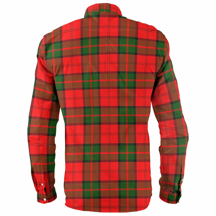 Scottish Dunbar Clan Crest Tartan Long Sleeve Shirt Back Side Tartan Plaid