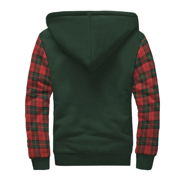 Scottish Dunbar Clan Crest Tartan Plaid Sleeve Sherpa Hoodie