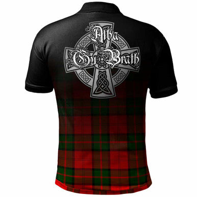 Scottish Dunbar Clan Crest Tartan Polo Shirt - Alba Gu Brath Family Crest Celtic Inspired Back Side Tartan Plaid
