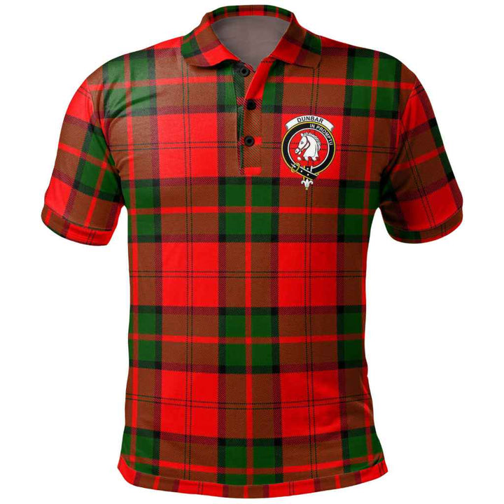 Scottish Dunbar Clan Crest Tartan Polo Shirt Front Side Tartan Plaid
