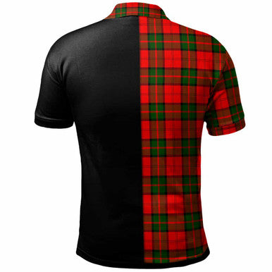 Scottish Dunbar Clan Crest Tartan Polo Shirt - Half in Me Back Side Tartan Plaid