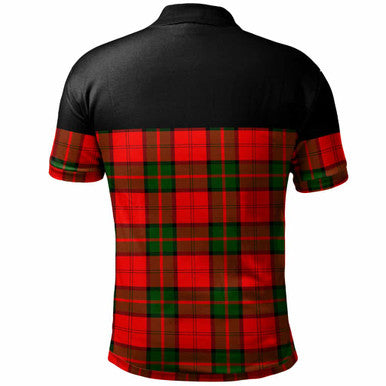 Scottish Dunbar Clan Crest Tartan Polo Shirt - Horizontal Style Back Side Tartan Plaid