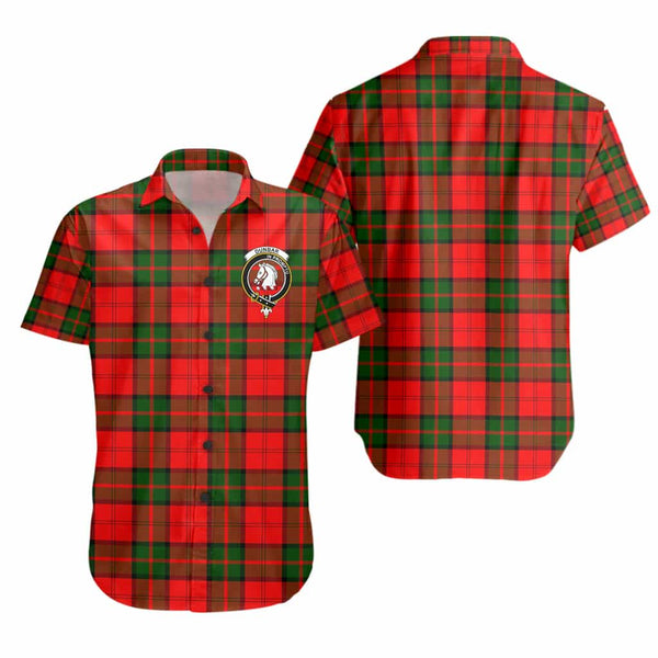Scottish Dunbar Clan Crest Tartan Short Sleeve Shirt Tartan Plaid