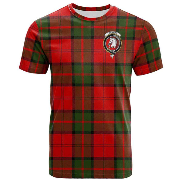 Scottish Dunbar Clan Crest Tartan T-Shirt Front Side Tartan Plaid