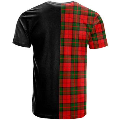 Scottish Dunbar Clan Crest Tartan T-Shirt Half in Me Back Side Tartan Plaid