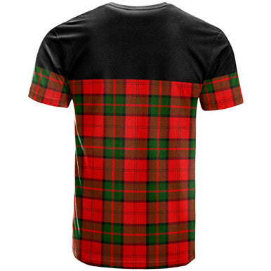 Scottish Dunbar Clan Crest Tartan T-Shirt - Horizontal Style Back Side Tartan Plaid