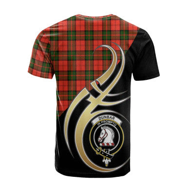 Scottish Dunbar Modern Clan Crest Tartan T-Shirt Believe in Me Back Side Tartan Plaid
