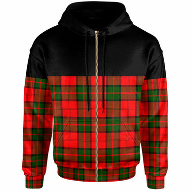 Scottish Dunbar Modern Clan Tartan Hoodie - Horizontal Style Zip Tartan Plaid