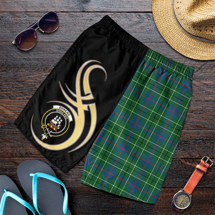 Scottish Duncan Ancient Clan Crest Tartan Believe in Me Men's Shorts