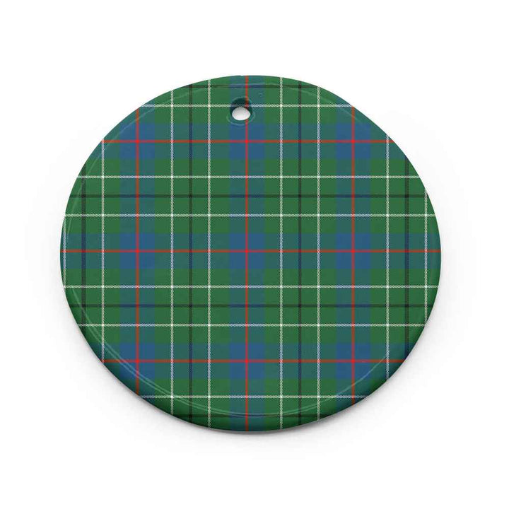 Scottish Duncan Ancient Clan Tartan Ceramic Ornament Circle Shape Tartan Plaid