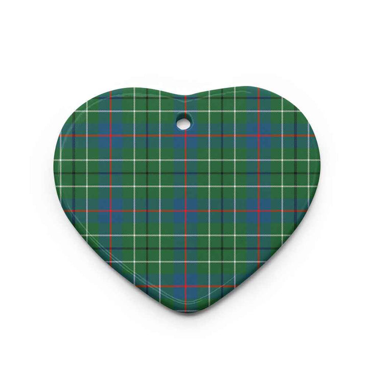 Scottish Duncan Ancient Clan Tartan Ceramic Ornament Heart Shape Tartan Plaid