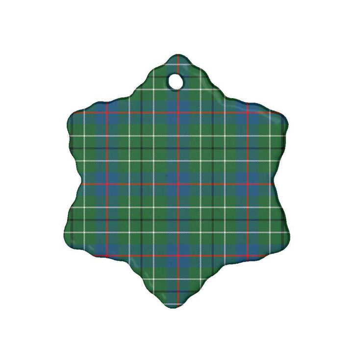 Scottish Duncan Ancient Clan Tartan Ceramic Ornament Snow Flake Shape Tartan Plaid