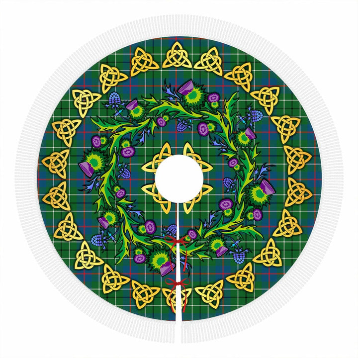 Scottish Duncan Ancient Clan Tartan Thistle Celtic Knot Christmas Tree Skirt Tassels Tartan Plaid 1