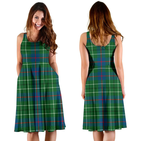 Scottish Duncan Ancient Clan Tartan Women Midi Dress