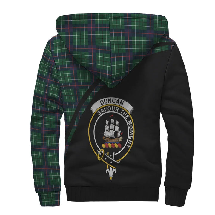 Scottish Duncan Clan Crest Tartan Curve Sherpa Hoodie