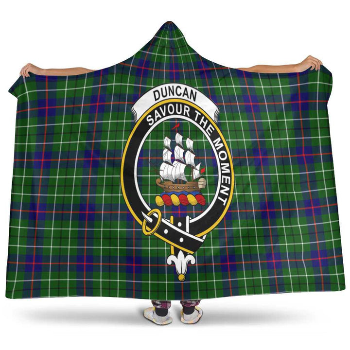 Scottish Duncan Clan Crest Tartan Hooded Blanket Tartan Plaid 1