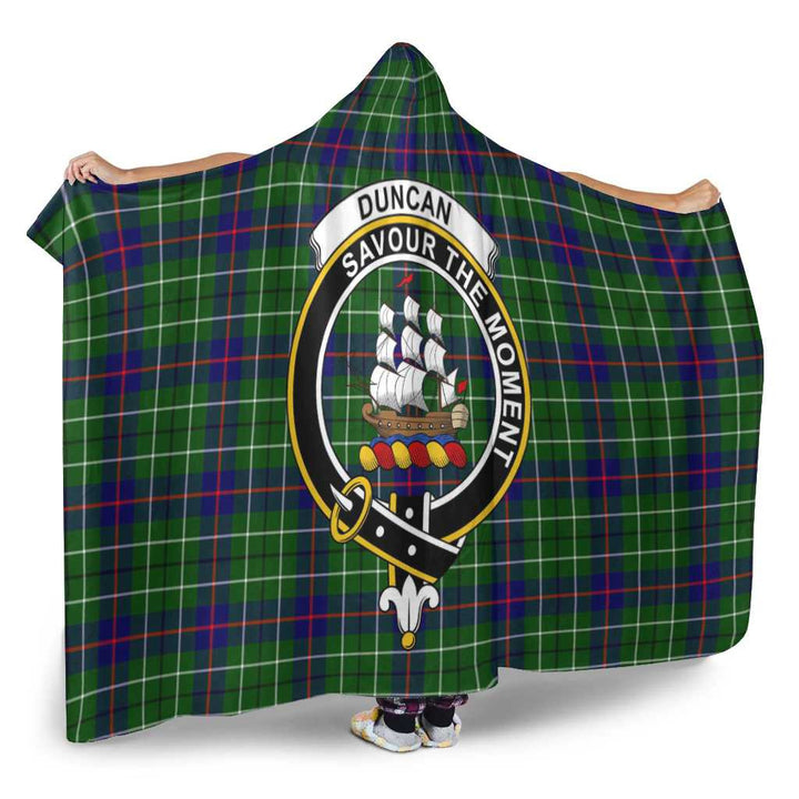 Scottish Duncan Clan Crest Tartan Hooded Blanket Tartan Plaid 2