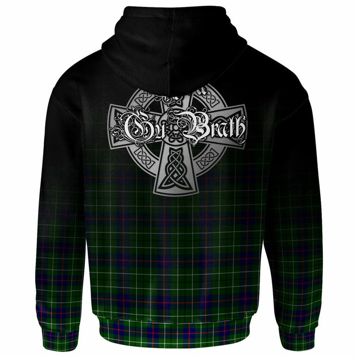 Scottish Duncan Clan Crest Tartan Hoodie - Alba Gu Brath Family Crest Celtic Inspired Back Side Tartan Plaid