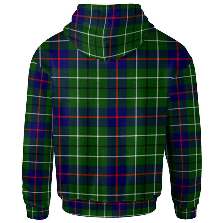 Scottish Duncan Clan Crest Tartan Hoodie Back Side Tartan Plaid