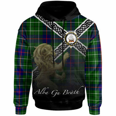 Scottish Duncan Clan Crest Tartan Hoodie - Scotland Lion Front Side Tartan Plaid