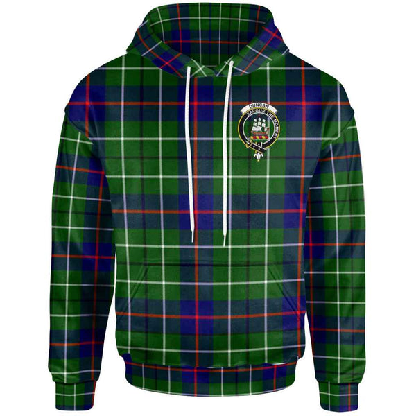 Scottish Duncan Clan Crest Tartan Hoodie Front Side Tartan Plaid