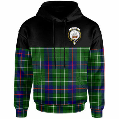 Scottish Duncan Clan Crest Tartan Hoodie - Horizontal Style Front Side Tartan Plaid