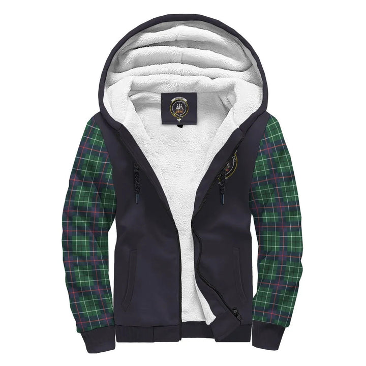 Scottish Duncan Clan Crest Tartan Plaid Sleeve Sherpa Hoodie