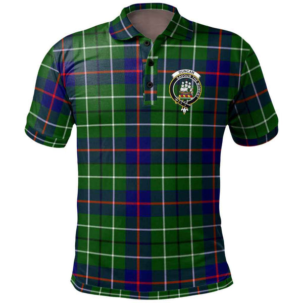 Scottish Duncan Clan Crest Tartan Polo Shirt Front Side Tartan Plaid