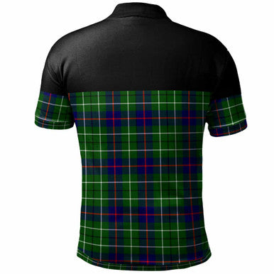 Scottish Duncan Clan Crest Tartan Polo Shirt - Horizontal Style Back Side Tartan Plaid