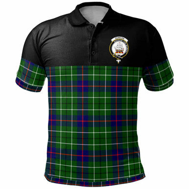 Scottish Duncan Clan Crest Tartan Polo Shirt - Horizontal Style Front Side Tartan Plaid