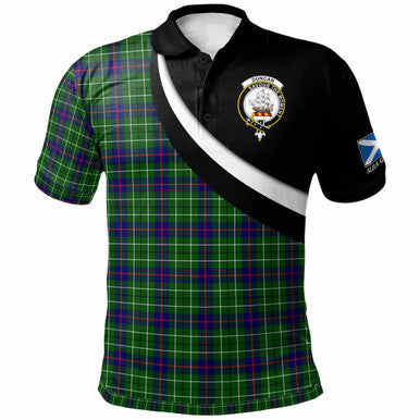 Scottish Duncan Clan Crest Tartan Polo Shirt - Scotland Forever Style Front Side Tartan Plaid