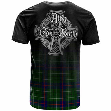Scottish Duncan Clan Crest Tartan T-Shirt - Alba Gu Brath Family Crest Celtic Inspired Back Side Tartan Plaid