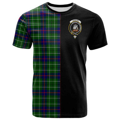 Scottish Duncan Clan Crest Tartan T-Shirt Half in Me Front Side Tartan Plaid