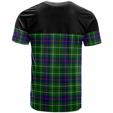 Scottish Duncan Clan Crest Tartan T-Shirt - Horizontal Style Back Side Tartan Plaid