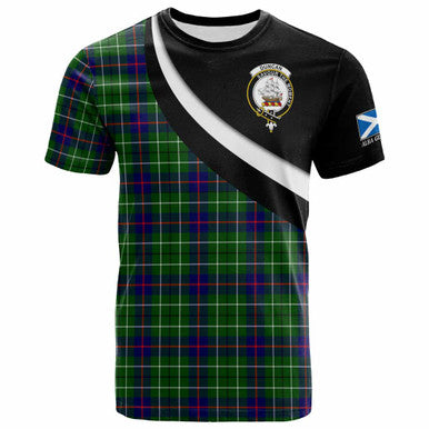 Scottish Duncan Clan Crest Tartan T-Shirt - Scotland Forever Style Front Side Tartan Plaid
