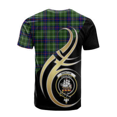 Scottish Duncan Modern Clan Crest Tartan T-Shirt Believe in Me Back Side Tartan Plaid