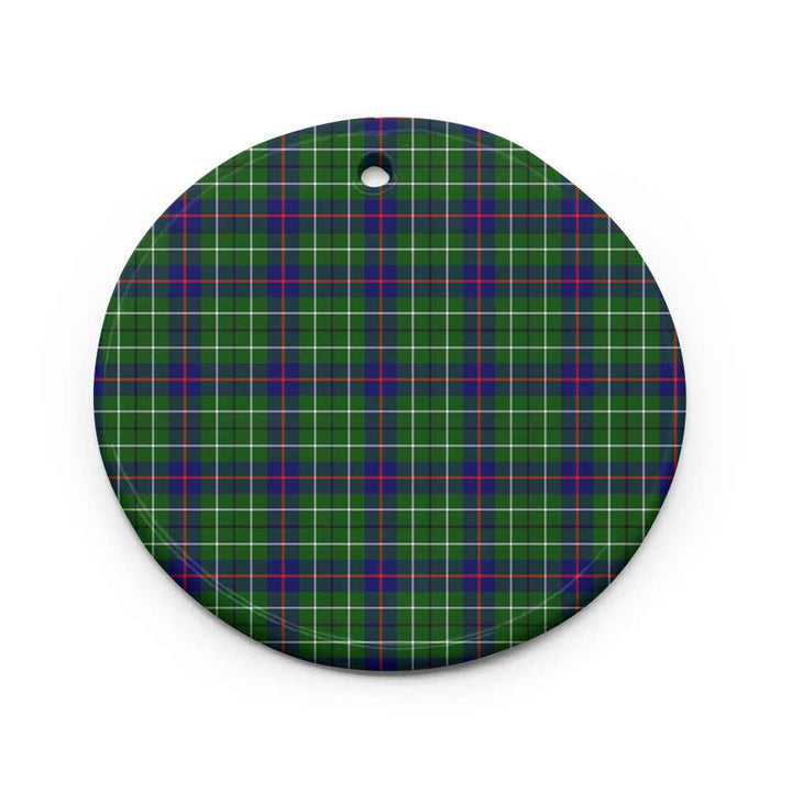 Scottish Duncan Modern Clan Tartan Ceramic Ornament Circle Shape Tartan Plaid