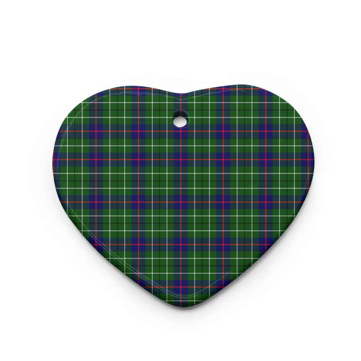 Scottish Duncan Modern Clan Tartan Ceramic Ornament Heart Shape Tartan Plaid