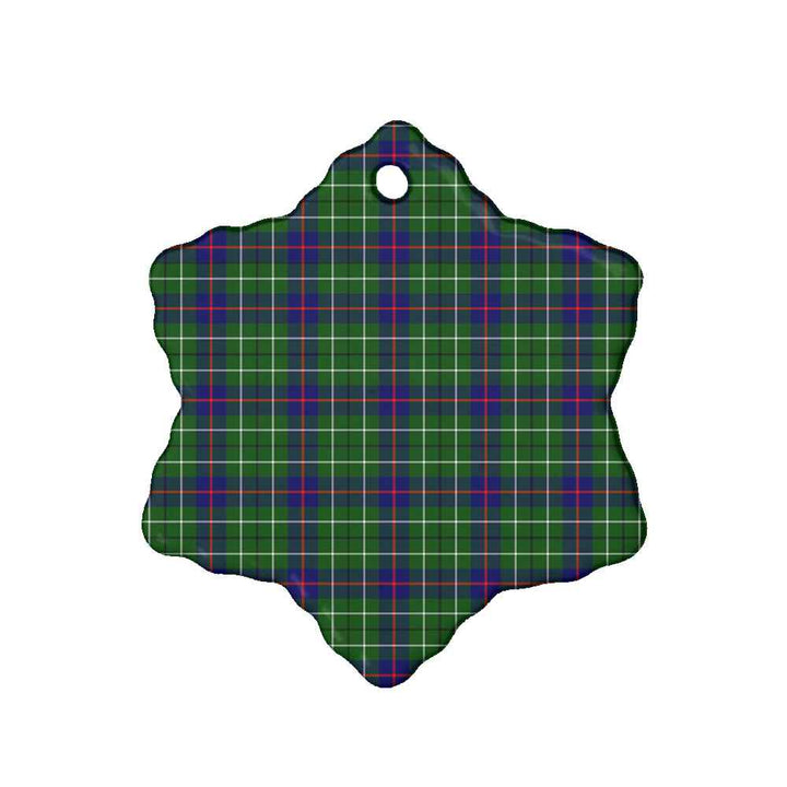Scottish Duncan Modern Clan Tartan Ceramic Ornament Snow Flake Shape Tartan Plaid