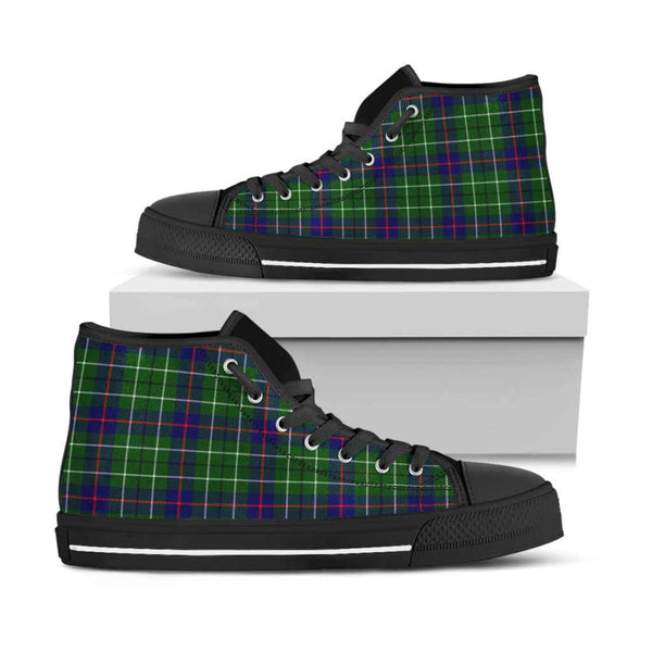 Scottish Duncan Modern Clan Tartan High Top Shoes Black Sole Tartan Plaid