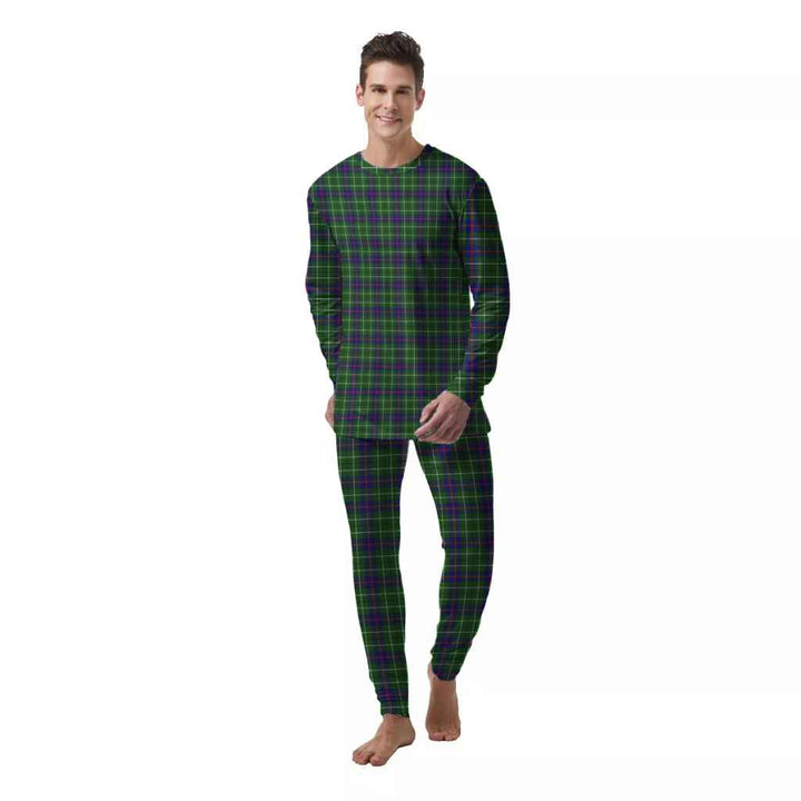 Scottish Duncan Modern Clan Tartan Pajama Set  Men Front Side Tartan Plaid