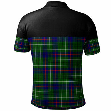 Scottish Duncan Modern Clan Tartan Polo Shirt - Horizontal Style Back Side Tartan Plaid